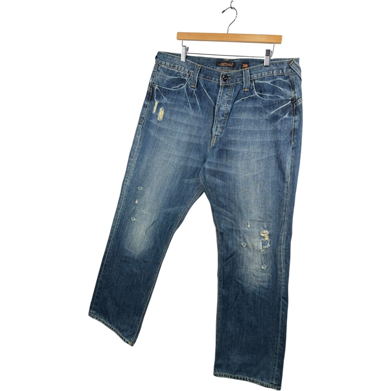 Vintage Ed Hardy Distressed Denim Jeans 38
