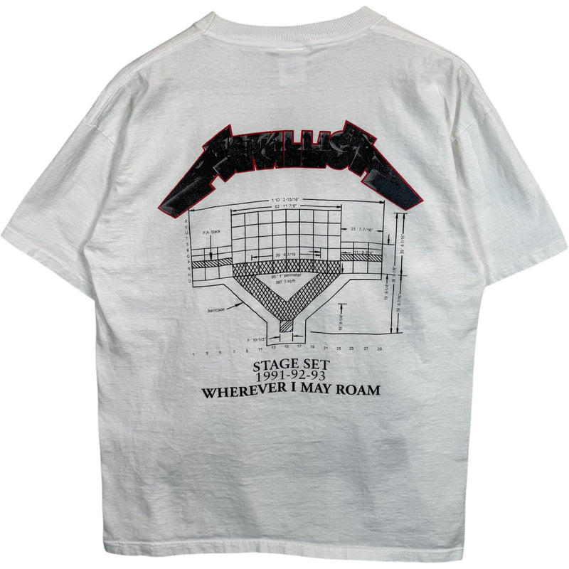 Vintage Metallica Stage Set Wherever I May Roam Tee 90s