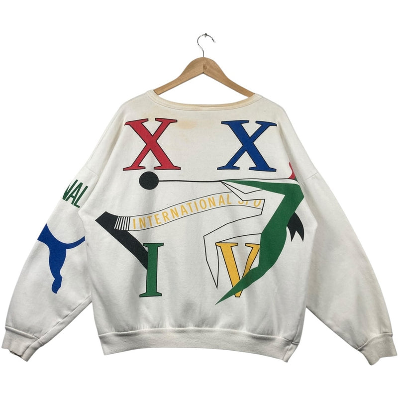 Vintage Puma Allover Print Sport Crewneck