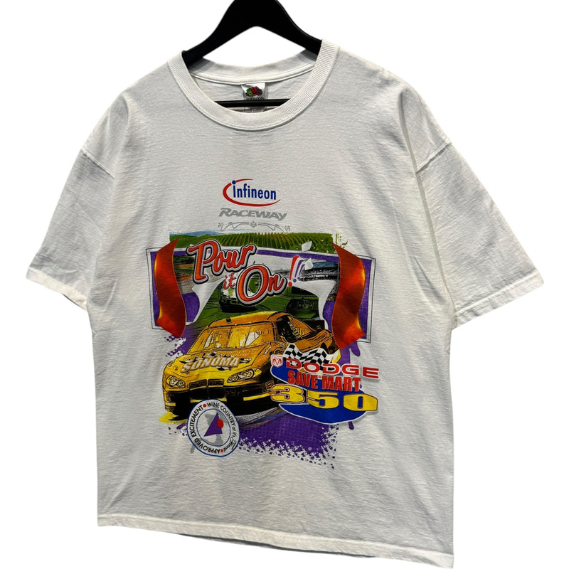 Vintage Dodge Save Mart 350 "Pour It On" NASCAR Racing Tee