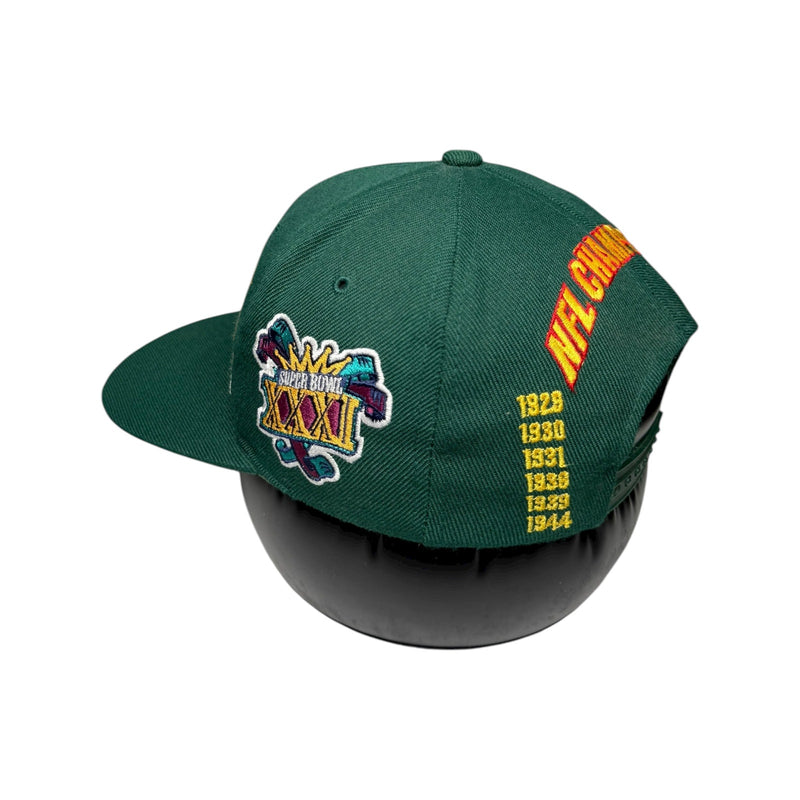 Vintage NFL Green Bay Packers Title Town USA Super Bowl Snapback Hat OSFA