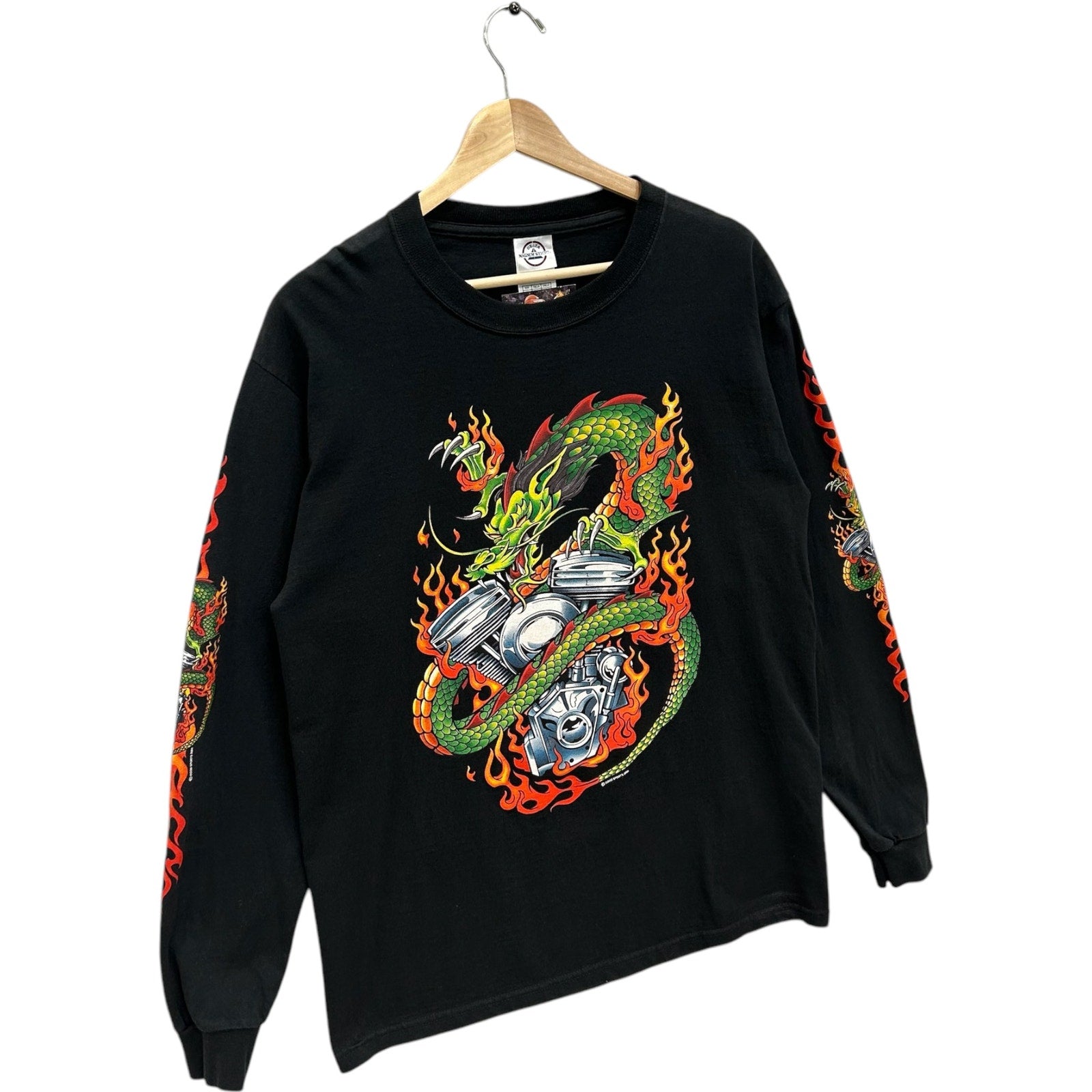 Vintage Y2K Dragon Long Sleeve Sleeve Print Tee