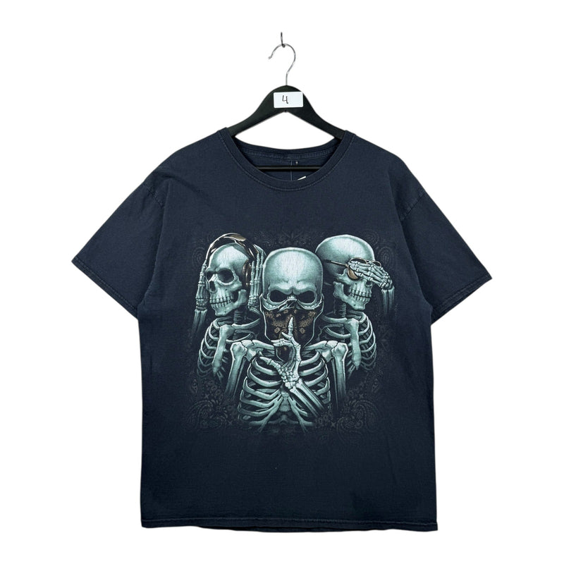 Vintage Skeletons See No Evil Graphic T-Shirt