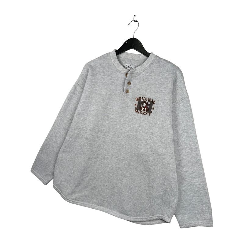 Vintage Disney Original Mickey Mouse Henley Long Sleeve