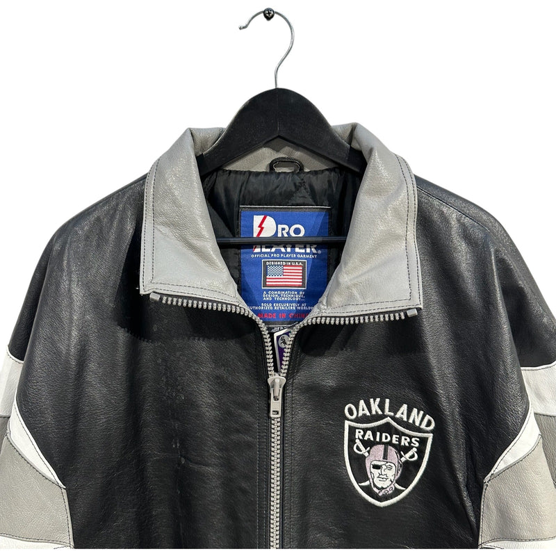 Vintage Pro Player Las Vegas Raiders Leather Bomber Jacket