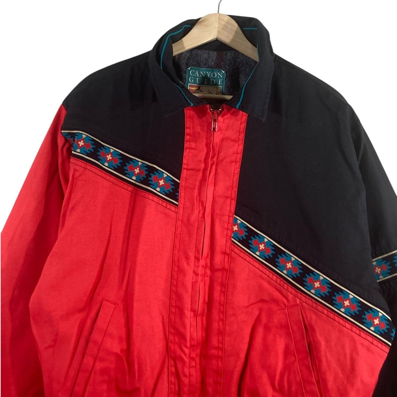 Vintage Canyon Guide Southwestern Aztec Bomber Jacket