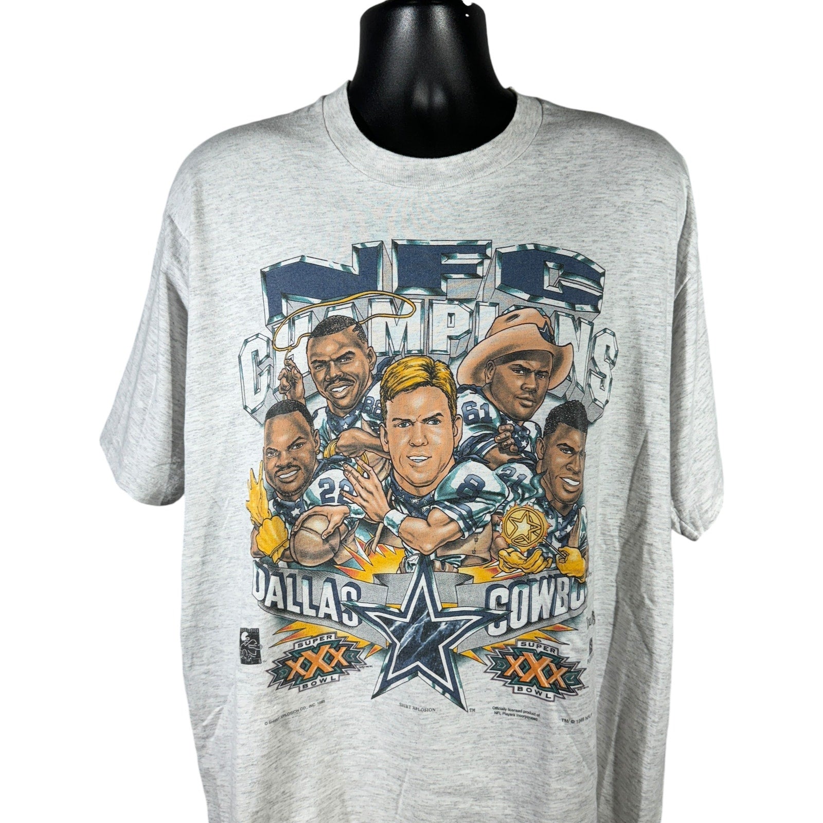 Vintage Dallas Cowboys NFC Champs Caricature Art NFL Tee