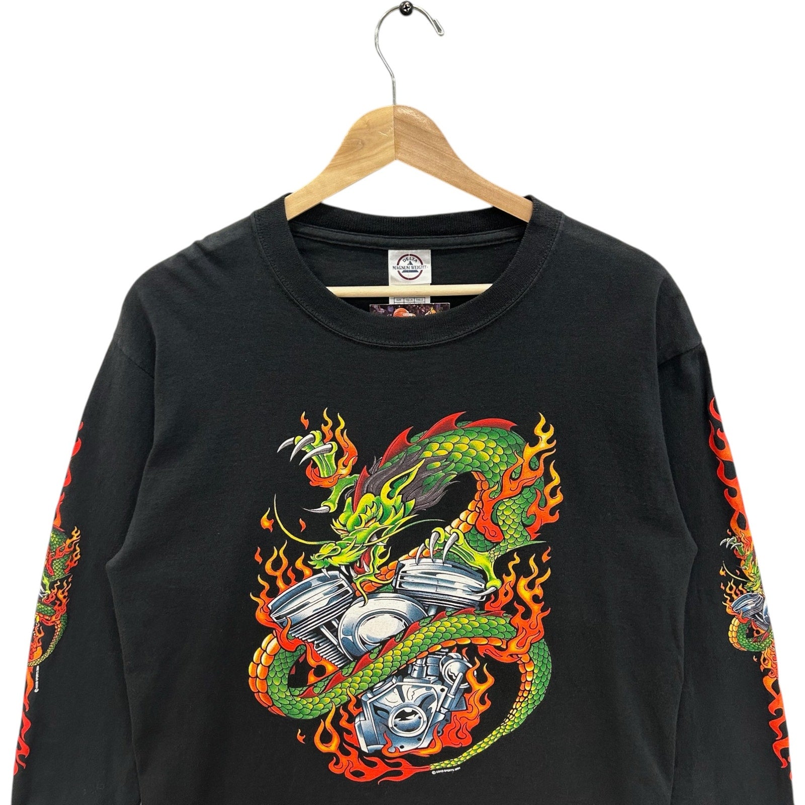 Vintage Y2K Dragon Long Sleeve Sleeve Print Tee