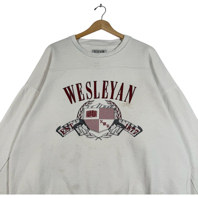Vintage Wesleyan University Emblem Pullover Crewneck