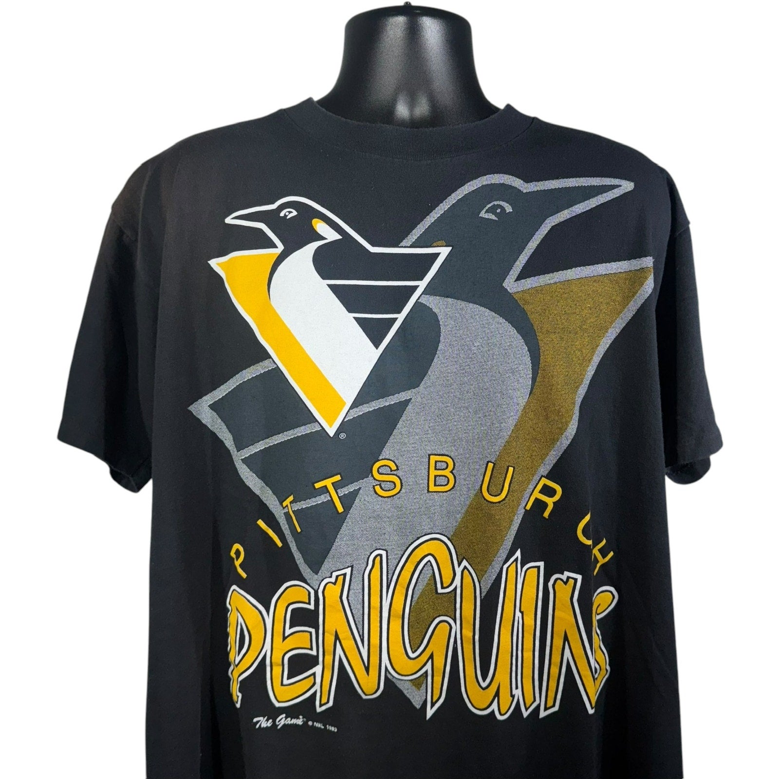 Vintage The Game Pittsburgh Penguins NHL Mascot Tee 90s