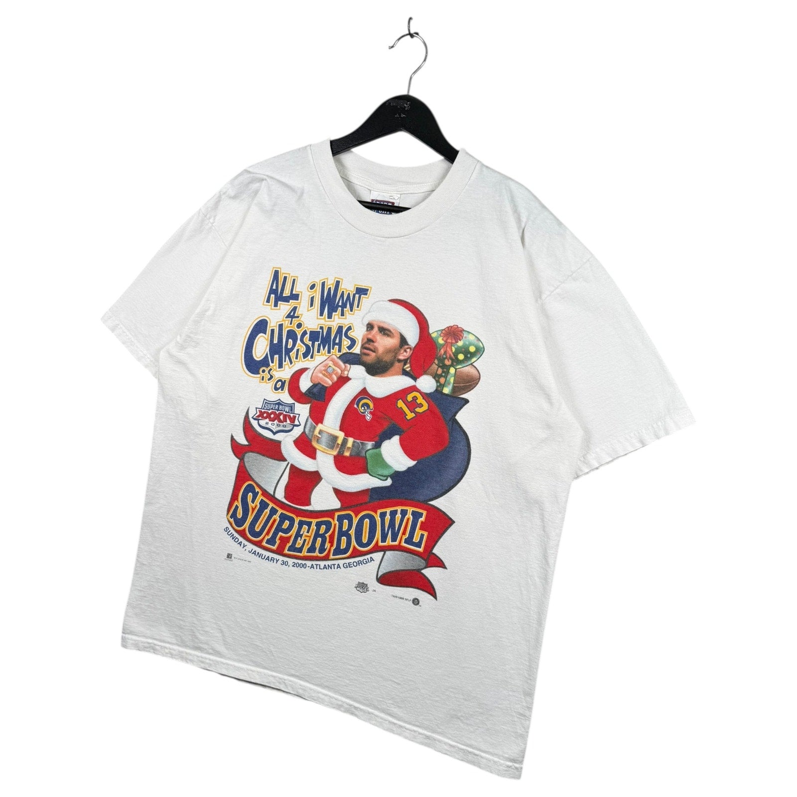 Vintage Super Bowl XXXIV Christmas Santa T-Shirt