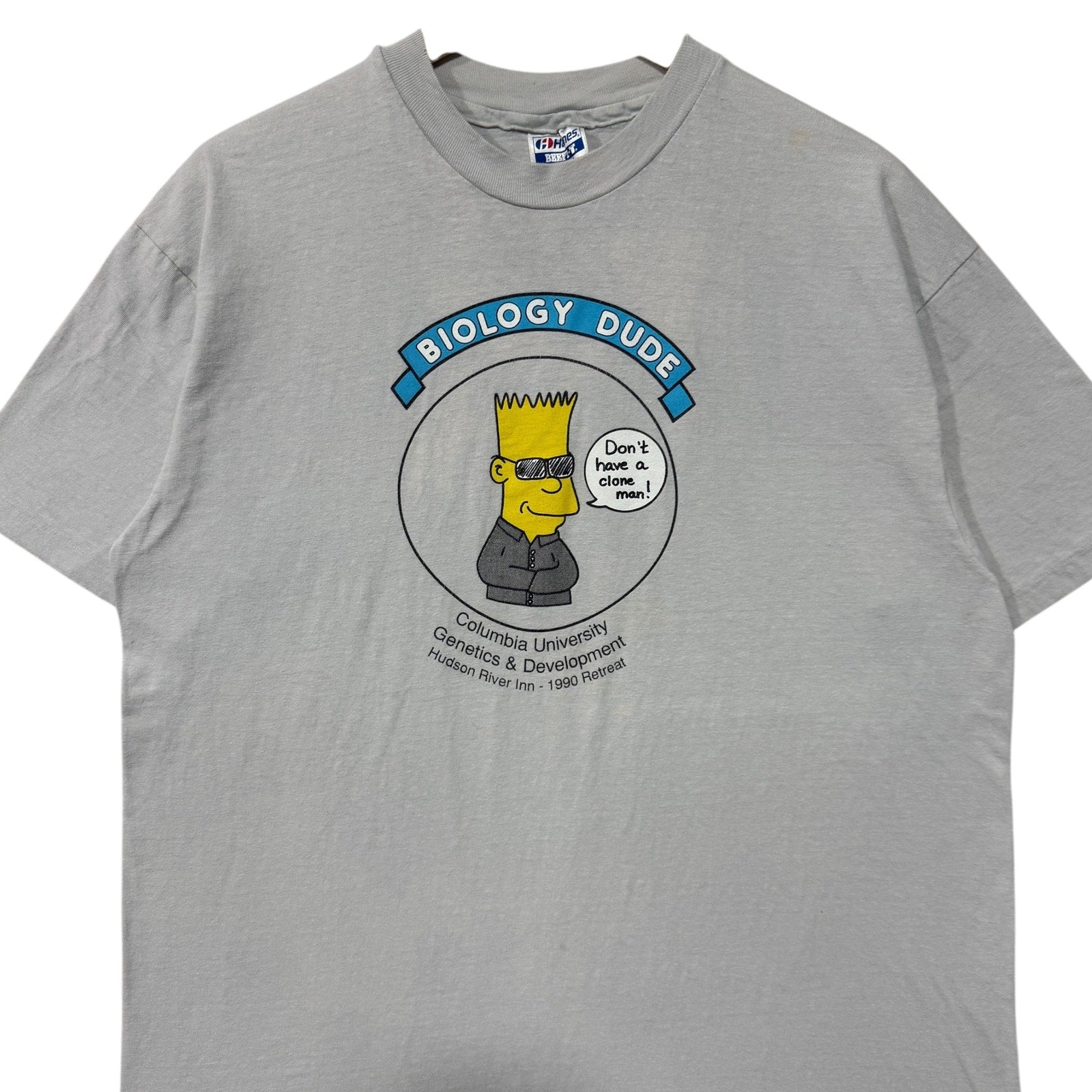 Vintage Columbia University Genetics "Biology Dude" Cartoon Tee