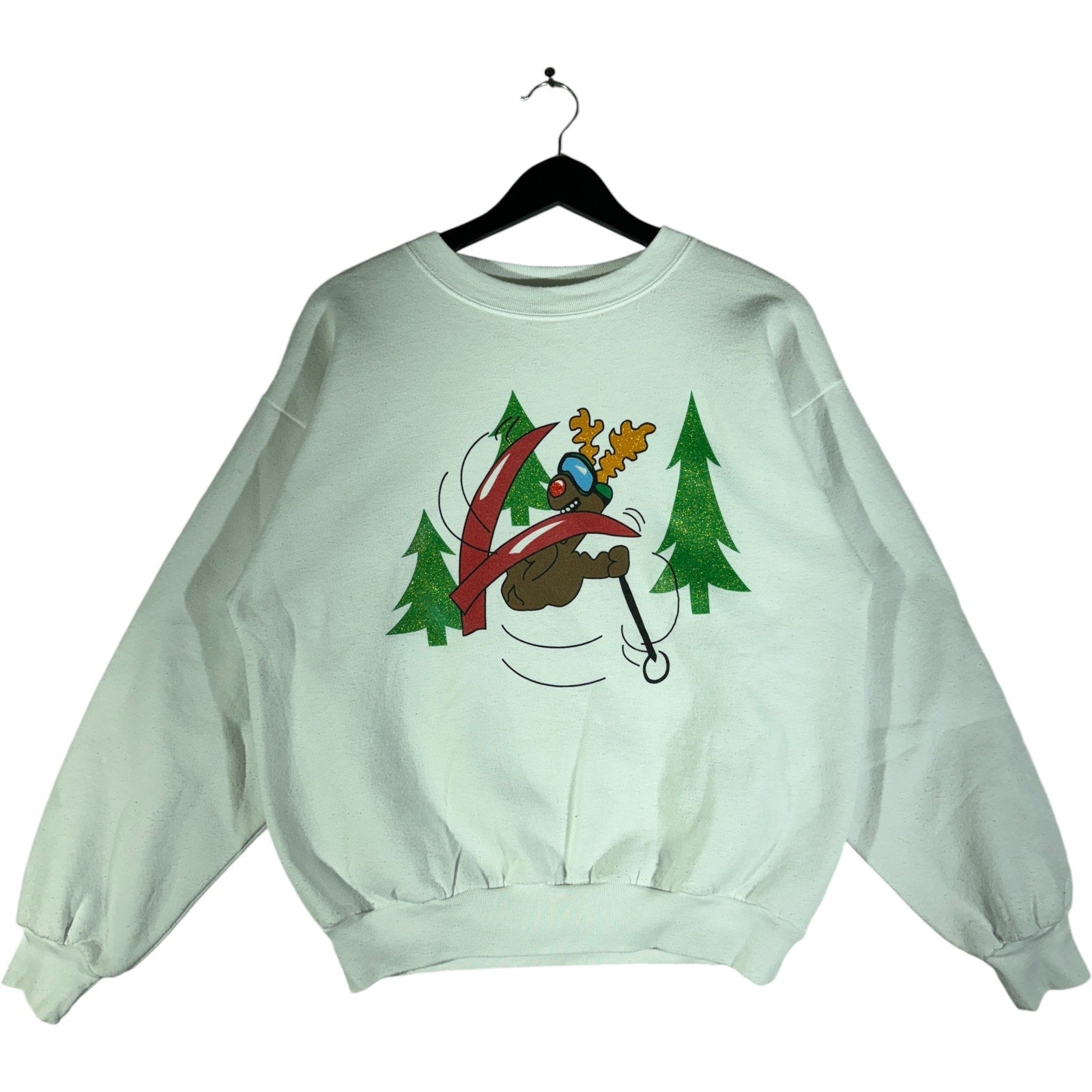 Vintage Skiing Reindeer Crewneck