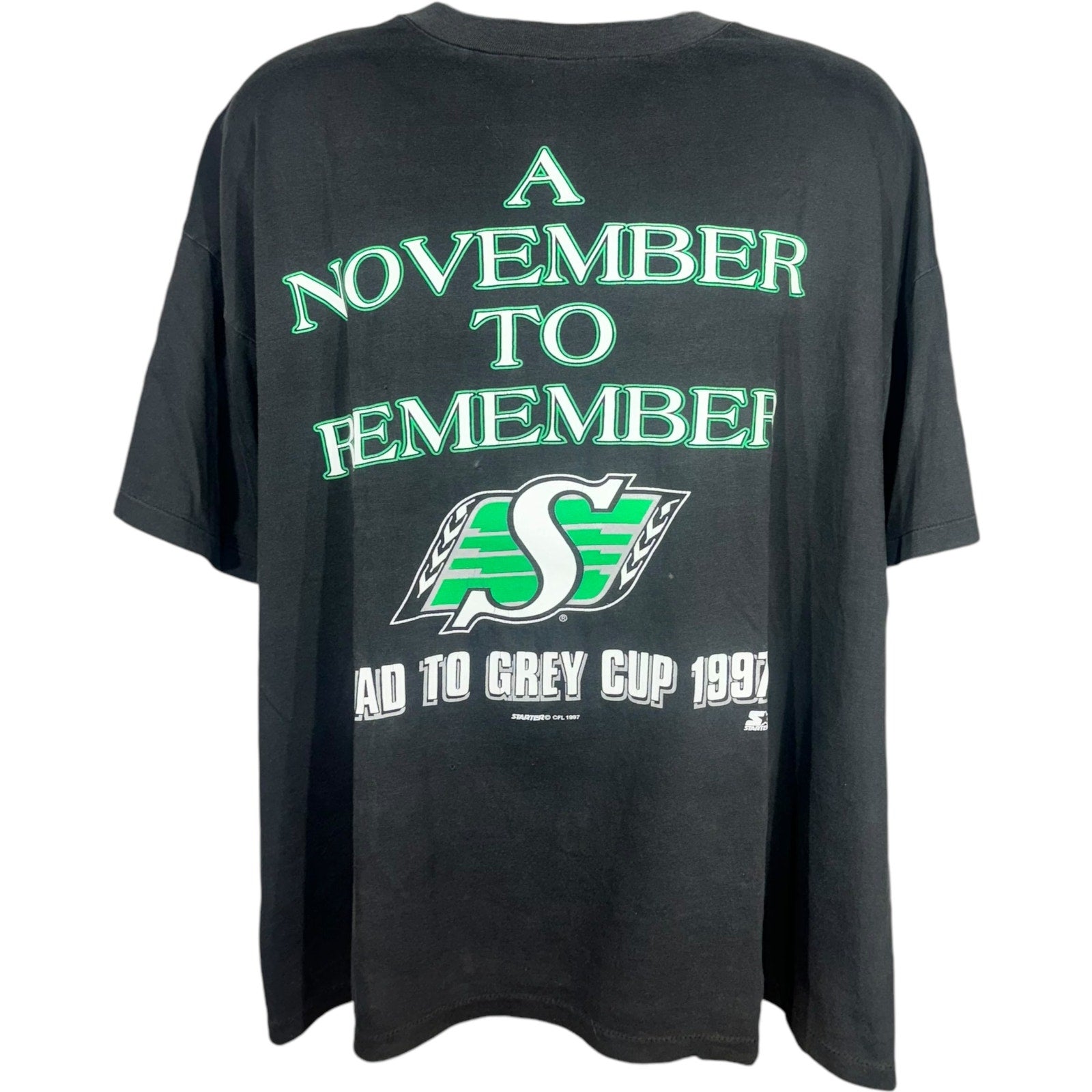 Vintage Starter CFL Grey Cup Saskatchewan Roughriders Tee 1997