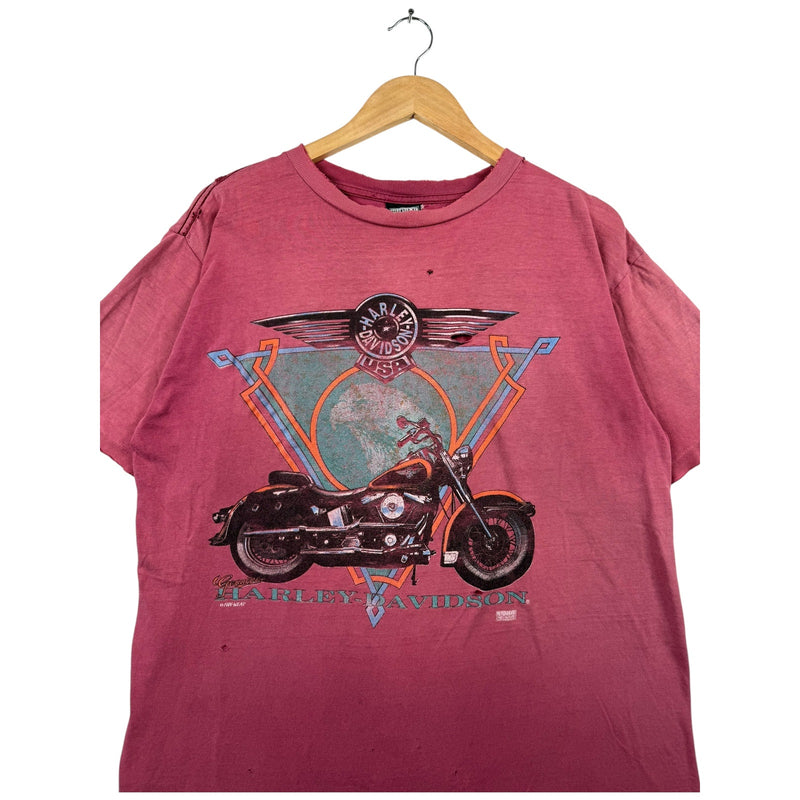 Vintage Harley Davidson Motorcycle Graphic T-Shirt