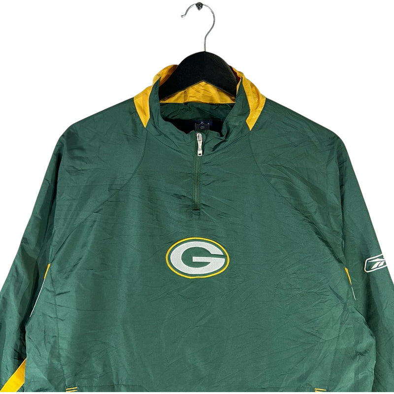 Vintage Reebok Green Bay Packers NFL 1/4 Zip Light Jacket